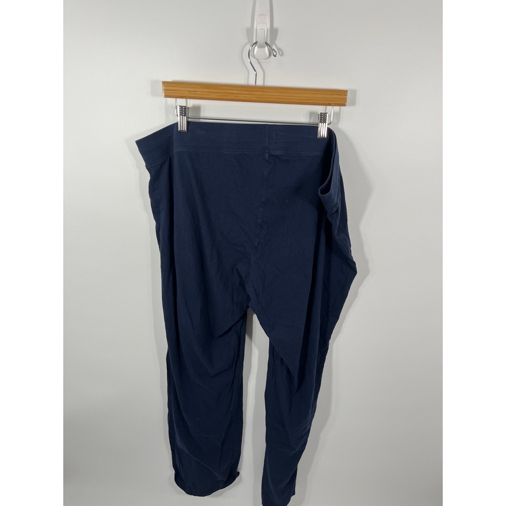 J Crew End-On-End 100% Cotton Pajama Set Womens 2X Navy Blue Contrast Piping - Picture 4 of 13